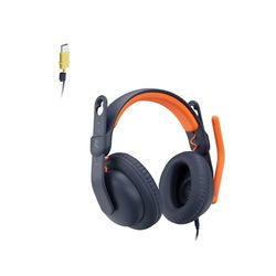 Logitech Zone Learn Bedrade headset met microfoon voor scholieren, comfortabele en verstelbare pasvorm voor kinderen, USB-C, voor Windows/MacOS/iPadOS/Android/mobiele apparaten - on-ear, blauw