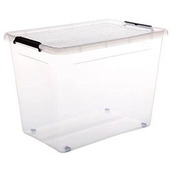 5five - caja de plástico transparente "clip n box" 80l