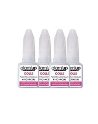 Glam’Up Paris - Lot de 4 Colles à Faux Ongles - Colle à Ongles Adhésive Longue Durée pour Coller ou Réparer les Ongles Artificiels - Taille XL avec Pinceaux - 8 g