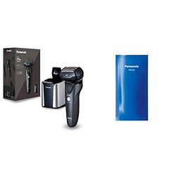 Panasonic - Afeitadora en seco y húmedo, cabezal de 5 capas con motor lineal & WES4L03, Detergente Especial para el Sistema de Limpieza y Carga de la Afeitadora, Pack de 3 x 15 ml