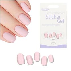 Glam'Up Paris - Sticker Gel Semi-Permanent - Vernis Gel Adhésif - Qualité Professionnelle - Longue Tenue jusqu’à 3 Semaines - Autocollants Facile à Utiliser - 16 pièces - Strip Nail - Rose Poudré