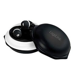 In-Ear stereo hoofdtelefoon met microfoon, geluidsisolerend (reduceert achtergrondgeluiden) met headset-tas voor een betere opslag.