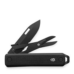 The James Brand The Ellis zakmes gekarteld multitool van roestvrij staal Sandvik 12C27 in de kleur zwart-zwart, totale lengte gesloten: 9,4 cm, totale lengte geopend: 16 cm, KN119113-01