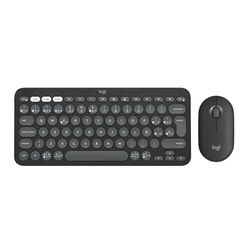 Logitech Pebble 2 Combo, teclado y ratón inalámbricos, discretos, portátiles, personalizables, Logi Bolt, Bluetooth, Easy-Switch para Windows, macOS, iPadOS, Chrome, QWERTY Español, Grafito