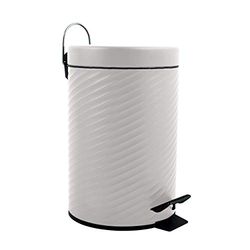 Spirella Poubelle à pédale INOX AJAN 3L Blanc Mat