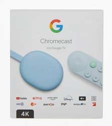 Chromecast con Google TV (4K) Cielo – Porta l'intrattenimento tramite ricerca vocale sul tuo TV. Streaming film, serie o Netflix fino a 4K HDR