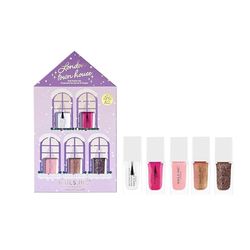 Nails.INC London Town House 5-Piece Miniature Nail Polish Gift Set, Longwear Rapid Dry Formulation, Cruelty Free, Vegan, 21 Free, Includes Better On Top Top Coat