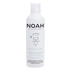 NOAH Kids Shampoo for Long Hair – Gentle & Nourishing with Milk & Sugar, Detangles & Strengthens, pH Neutral, Sulfate-Free, Silicone-Free, Safe for Sensitive Scalps, Ages 3-12, 250ml