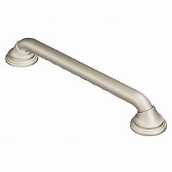 Moen LR8716D3GBN Home Care Safety Barre d'appui pour salle de bain avec poignée bouclée, nickel brossé, 40,6 cm
