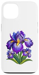 Grafica floreale botanica di fiori selvatici con fiori di ir Custodia per iPhone 13