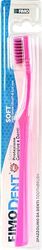 Fimodent Soft Spazzolino con Sistema Protezione Gengive e Denti - Dotato di 3980 Setole UltraX con Durezza Morbida Delicate su Gengive e Smalto - Colore Rosa