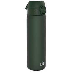 ion8 Botella Agua, 500ml, a Prueba de Fugas, Fácil de Abrir, Cerradura Segura, Apta para Lavavajillas, Sin BPA, Asa de Transporte, Fácil de Limpiar, Neutro en Carbono, Verde Oscuro