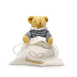 Trousselier – Doudou Bebe Oso Nido de ángel con sonajero – Oso de Peluche de algodón Marinero – Regalo de Nacimiento recién Nacido para niño niña – Osito de 20 cm – Doudou Nacido para bebé Mixto