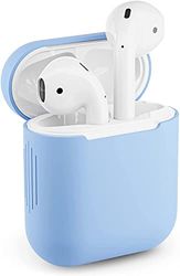 Skyddsfodral för Apple Airpods 1 silikonfodral Airpod-fodral med perfekt passform (babyblå)