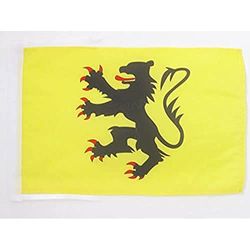 AZ FLAG - Drapeau Province de la Flandre française - 45x30 cm - Pavillon Flamand - France 100% Polyester avec Deux Cordelettes - 20g