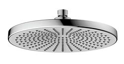 WENKO Soffione Doccia a Pioggia Ultimate Shower, Ø 25 cm, Soft Rain, 284 Ugelli, Getto d’acqua delicato e intenso, Collegamento universale ½“, adatto per Riscaldatore di Flusso, Argento Lucido/Bianco
