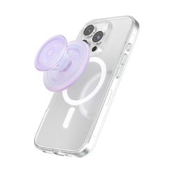 PopSockets: PopGrip Round per Magsafe - Anello Adattatore per MagSafe Incluso - Supporto e Impugnatura per Telefoni Cellulari e Custodia con un Top Intercambiabile - Opalescent Clear