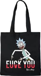 cotton division TOTE BAG RICK AND MORTY, REFERENCE: BWRIMODBB002, BLACK, 38 X 40 CM, Black, One Size, Utility