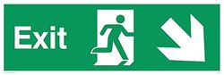 Viking Signs SB441-L62-1M "Exit" Sign, Rechts Pijl, 1 mm Semi-Rigid Kunststof, 200 mm H x 600 mm W