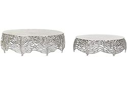Tavolo ausiliare Dkd Home Decor alluminio (2 pezzi) (52 x 52 x 25 cm) (63,5 x 63,5 x 30,5 cm)
