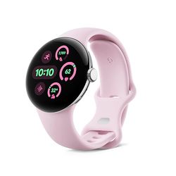 Google Pixel Watch 3 (41 mm) – Android smartwatch with heart rate tracking, advanced running from Fitbit, fitness insights, 24-hour battery – Polished Silver Aluminium Case – Rose Quartz band – Wi-Fi