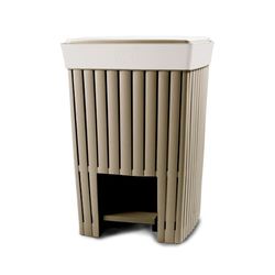 Ecoplast Poubelle avec pédale de 20 litres, poubelle en plastique recyclé, vert, 35 l