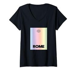 Donna Awesome Rome Italy Fashion Style, Roma Italia Illustration Maglietta con Collo a V