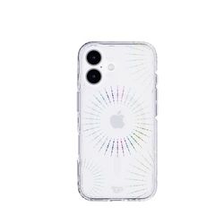 tech21 EvoSparkle - Custodia protettiva per iPhone 16 compatibile con MagSafe, protezione dagli urti, colore: Lunar Clear