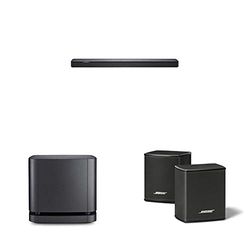 Bose Soundbar 500, Bluetooth, Wi-Fi, Nero + Bass Module 500, Nero + Surround Speakers, Suono Surround, Nero , Wireless, Nero, con Alexa integrata