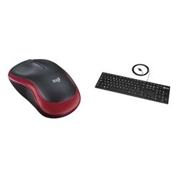Logitech M185 Wireless Mouse, & Amazon Basics Low-Profile Wired USB Keyboard