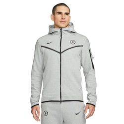 Nike Heren Top CFC Mnsw Tch FLC Hoodie Fzwr3R, Light Silver/Black, FN8046-034, 2XL