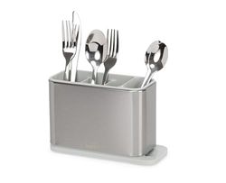 Joseph Joseph Surface Escurridor de Cubiertos para Utensilios de Cocina y Cucharillas de Café, Soporte en Acero Inoxidable, Base con Drenaje