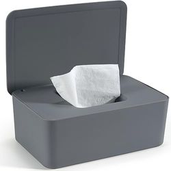 Boîte de Lingettes Humides Gris, Cheerhom Distributeur de Lingettes Humides pour Bébé, Boîte pour Papier Toilette Humide, Boîte de Lingettes Humides avec Couvercle