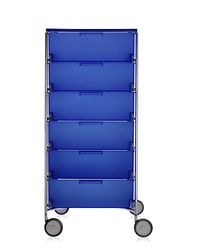 Kartell Mobil Contenedores, Acero, Con ruedas, Azul (Cobalto), 49 x 109 x 112 cm