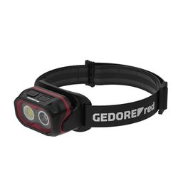 GEDORE Red R95500082 - Lampada frontale a LED, ricaricabile con batteria agli ioni di litio, 800 lumen, focalizzabile e dimmerabile, portata luminosa fino a 69 metri, con luce rossa, protezione IPX6