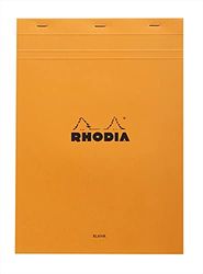 RHODIA 18000C – Bloc de notas A4 – 80 hojas desmontables – Papel Clairefontaine liso blanco 80 g/m – Cubierta de tarjeta revestida suave, resistente e impermeable – Basics