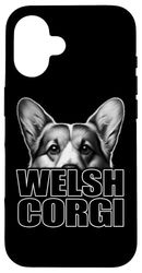 Elegante design di Welsh Corgi con testo elegante sul petto Custodia per iPhone 16