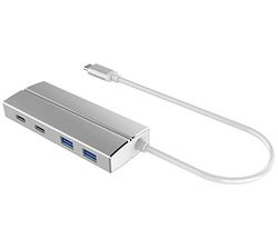 PremiumCord 10 Gigabit USB-C hub till 2 x USB 3.1 typ C 2 x USB 3.0, aluminiumfodral, 10 Gbps, SuperSpeed USB 3.1 typ C, färg svart, längd 20 cm