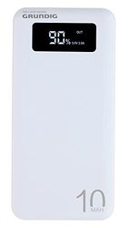 Grundig Powerbank – mobiltelefon laddare – 10 000 mAh – 2 x USB – LED-skärm – med USB-kabel