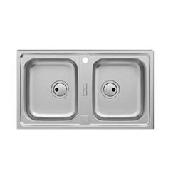 Roca A870K20860 Fregadero Reversible 2 Cubetas, 860x500x200, Siena 80 2C, Acero Inox