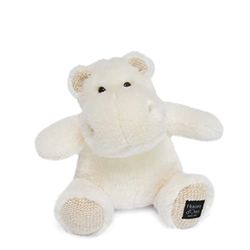 Histoire d'Ours - Peluche Hippopotame - Hip'Chic - Ivoire - 25 Cm - Peluche Douce et Mignonne pour les Calins - Idée Cadeau de Naissance et Anniversaire pour Fille et Garçon - L'HIPPO - HO3090