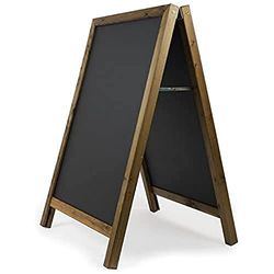 Chalkboards UK WC151 - Lavagna quadrata con cornice ad A, in legno, nera, 100 x 70 cm