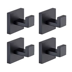 MOKIUER Ganchos para toallas de baño, gancho para bata de baño, toallero, perchero de toallas, ganchos de esponja, ganchos de pared, resistentes para cocina, garaje, armario, puerta, color negro mate,