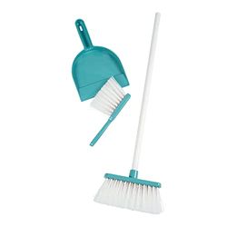 Smoby - Cleaning Set - Cleaning Like the Big Ones, with Shovel, Hand Brush and Large Sweeping Brush, for Children from 3 Years