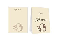 Tableau de mariage matrimonio viaggio aereo set cartolina + cavalletto tavolo