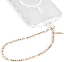 Case-Mate Breloque de téléphone avec chaîne dorée – Cordon de téléphone amovible, sangle de poignet mains libres, sangle de téléphone réglable pour femme – iPhone 15 Pro Max/14 Pro Max/13 Pro Max/12 –