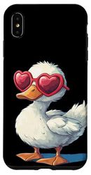 Funny Duck with Love Occhiali da sole per ragazzi e ragazze Custodia per iPhone XS Max