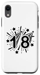 Custodia per iPhone XR 18 anni Vintage numero diciotto 18 ° compleanno festa