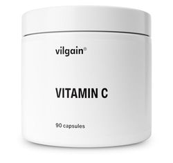 Vilgain Vitamin C, 500 mg Antioxidant, Strengthen Immune System, Collagen Formation, Reduce Fatigue, Health Supplement, Daily Support, Natural, 90 Vegan Capsules