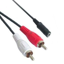 PRENDELUZ Kabel audio stereo 3,5 mm do 2xRCA, 1,5 m - idealny do podłączenia urządzeń audio do systemów dźwiękowych i telewizorów.